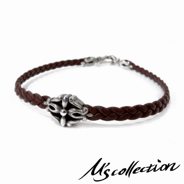 エムズコレクション ブレスレット メンズ レザー シルバー ブランド 編み革 ブラウン 皮 M S Collection 人気 Frb Agp 008brn 新宿銀の蔵 年中無休 一部即日発送 通販 Yahoo ショッピング