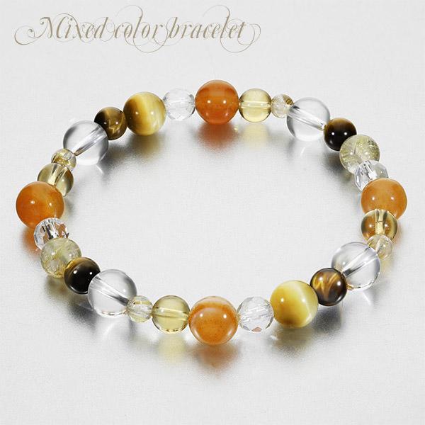 タイガーアイと秋カラーの天然石 ブレスレット＆チャームセット タイガーアイと秋カラーの天然石 ブレスレット＆チャームセット