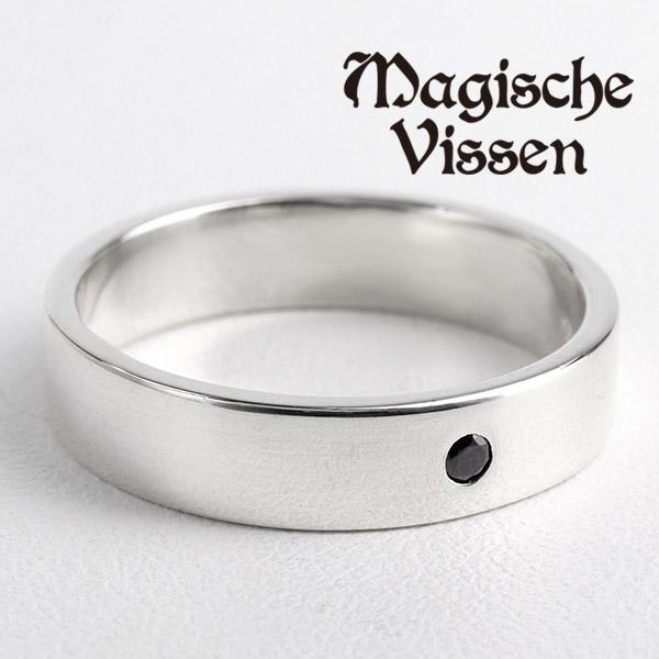 MagischeVissen（マジェスフィッセン） 平打ち 石入り シルバー リング