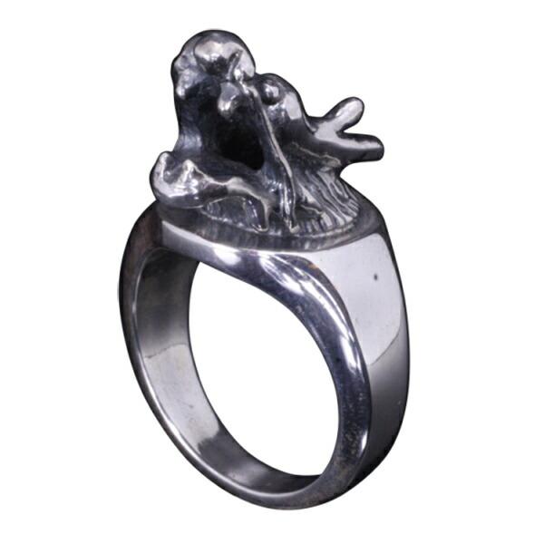 龍頭 龍 リング 14〜28号 指輪 竜 ドラゴン メンズ シルバー シルバー