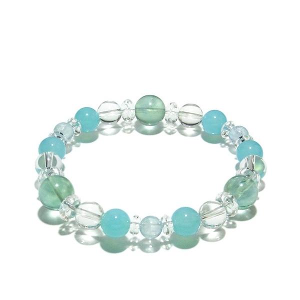 シーブルーカルセドニー ブレスレット アクアマリン フロー