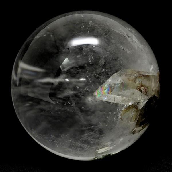 天然水晶玉 天然 虹入り 貫入水晶 丸玉 約55mm 天然石