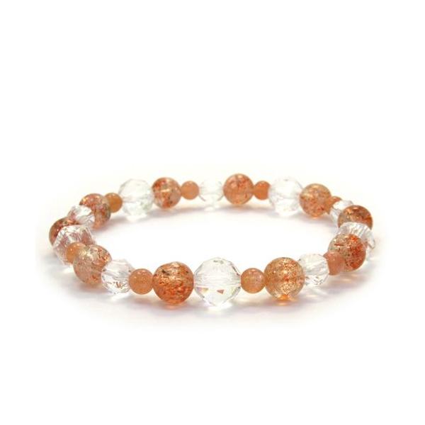 スターカット水晶 ブレスレット サンストーン 7mm 17cm 天然石