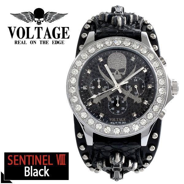 腕時計 メンズ スカル ドクロ ブランド センチネル8 ブラック クロス