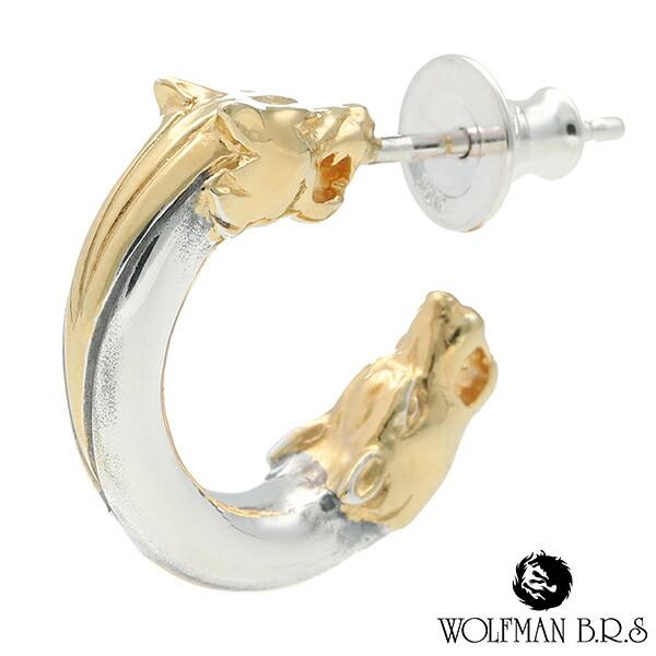 WOLFMAN B.R.S ウルフマンBRS フープピアス ウルフWヘッド AG