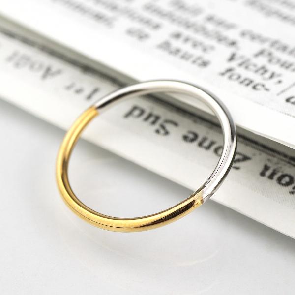 18Kイエローゴールド、pt900プラチナ ツートンシンプルイヤリンク