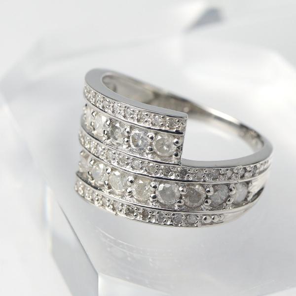 PT900 1.0ct ダイヤモンド ツイスト リング 指輪 プラチナ 天然 ダイヤ 