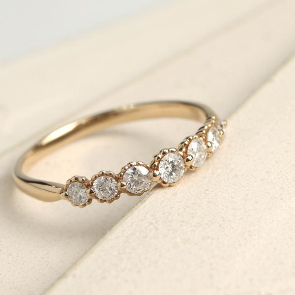 K18 PG ダイヤモンド エタニティリング 指輪 18金 18k ピンクゴールド