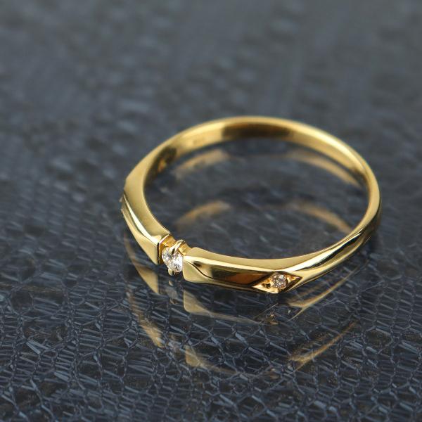 K18 ダイヤモンド スタイリッシュ リング 18金 18k YG ゴールド 指輪 
