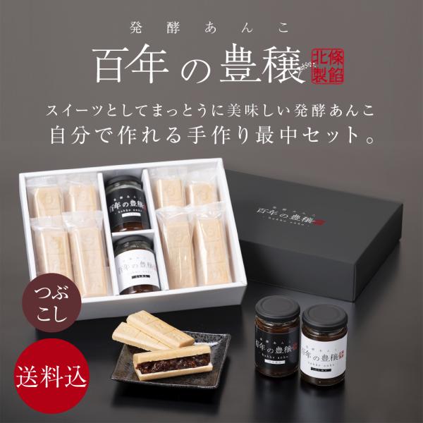 発酵あんこ（粒＆こし）140g×各1本＋手作り最中の皮8組 あずき