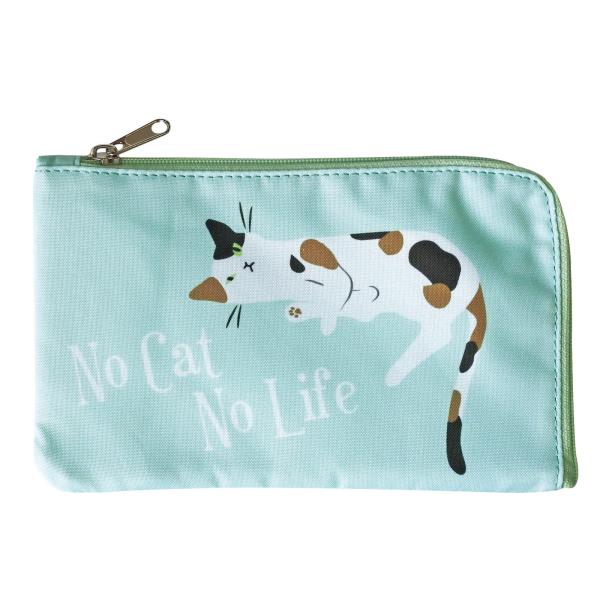 三毛猫柄のマスクポーチです。予備のマスクを衛生的に持ち歩きできます。マスク入れとしてだけではなく、使い方広がる機能的なポケットをプラス＆外側にはポケットティッシュも入れれる便利ポーチ♪大きく広げられるL字ファスナーも使いやすいですね！☆画像...