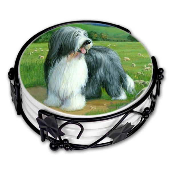 セラミックコースター 4枚セット ビアデッド コリー Beardiecoasterset 犬雑貨専門店 銀屋 通販 Yahoo ショッピング