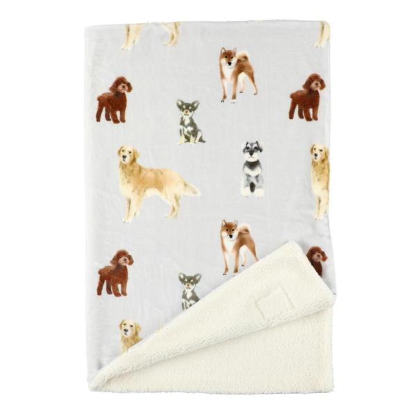 デジタルプリントで手描きタッチがかわいい色とりどりなブランケットです。柄のある表地はフランネルでふんわりな手触り。ご自身用にも、愛犬用にもおススメです!!Size：約73×100センチ素材：ポリエステル注意事項※生産時期や工程の都合上、写真...