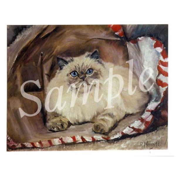 キャット　グリーティングカード。愛猫家の方へのプレゼントに添えていただくのに最適です。額などに入れていただくと、素敵なインテリアとしてお楽しみいただけます。サイズ 　　約14センチ×10.5センチ内容量 　　カード１枚・封筒１枚生産国 　　...