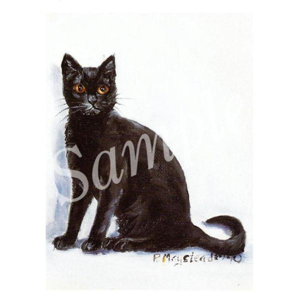 キャット　グリーティングカード。愛猫家の方へのプレゼントに添えていただくのに最適です。額などに入れていただくと、素敵なインテリアとしてお楽しみいただけます。サイズ 　　約14センチ×10.5センチ内容量 　　カード１枚・封筒１枚生産国 　　...