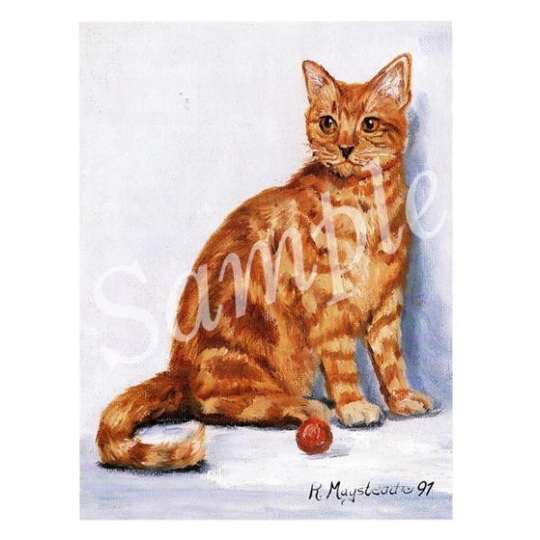 キャット　グリーティングカード。愛猫家の方へのプレゼントに添えていただくのに最適です。額などに入れていただくと、素敵なインテリアとしてお楽しみいただけます。サイズ 　　約14センチ×10.5センチ内容量 　　カード１枚・封筒１枚生産国 　　...