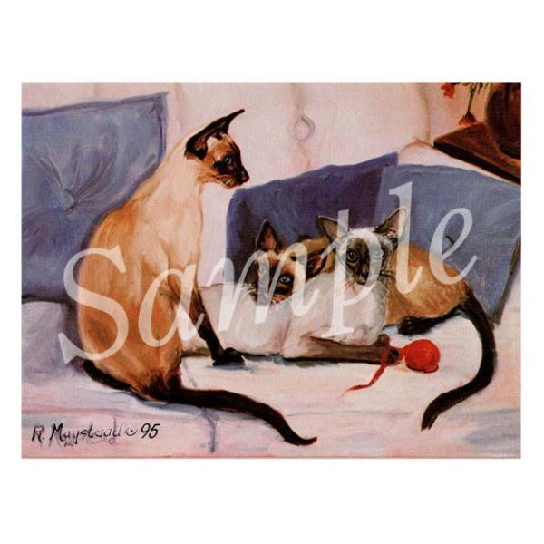 キャット　グリーティングカード。愛猫家の方へのプレゼントに添えていただくのに最適です。額などに入れていただくと、素敵なインテリアとしてお楽しみいただけます。サイズ 　　約14センチ×10.5センチ内容量 　　カード１枚・封筒１枚生産国 　　...