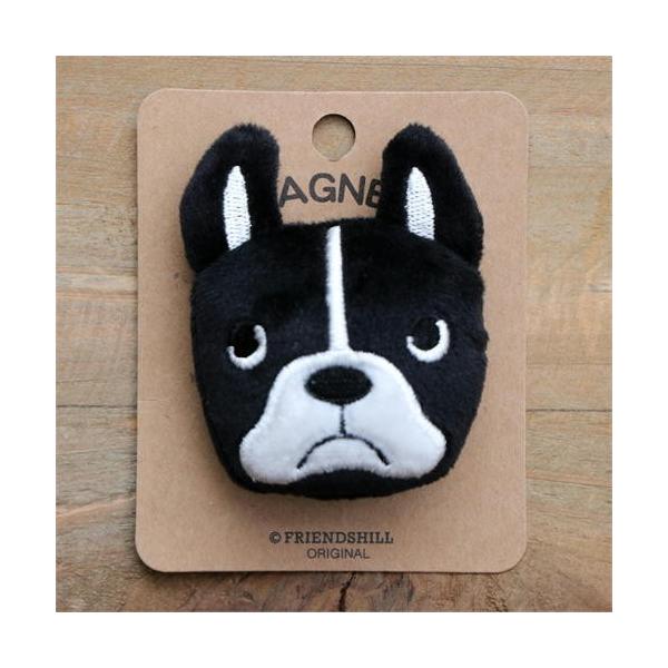 可愛いブルトンの室内マグネット!!冷蔵庫やデスク周りにあると心が和みます。メモを止めるのに使っても、いくつも張ってインテリアとしても!!サイズ：約6.5×5.5cm素材：ポリエステル92％　ポリウレタン8％+マグネット屋内用 注意事項 ※モ...