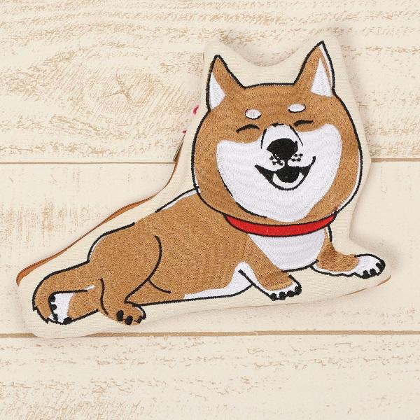 在庫限り しば男ダイカットポーチ 犬雑貨・犬グッズ・柴犬 : 犬雑貨 