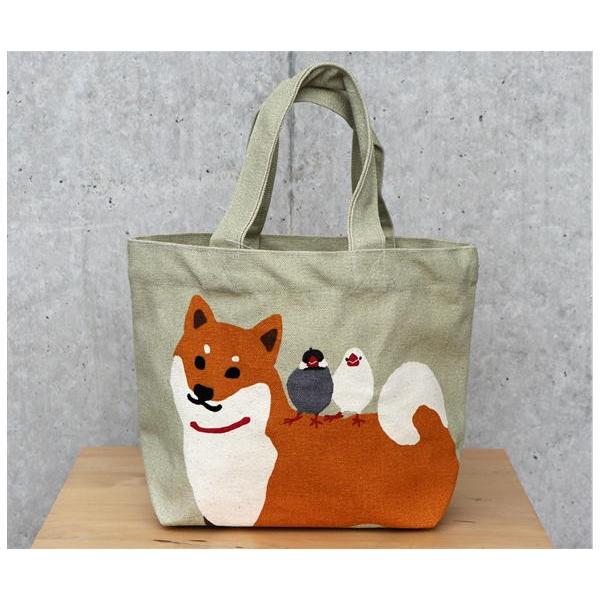ミニトートバッグ なかよししばたけ ベージュ 犬雑貨 犬グッズ 柴犬 Hw 360 138 Be 犬雑貨専門店 銀屋 通販 Yahoo ショッピング