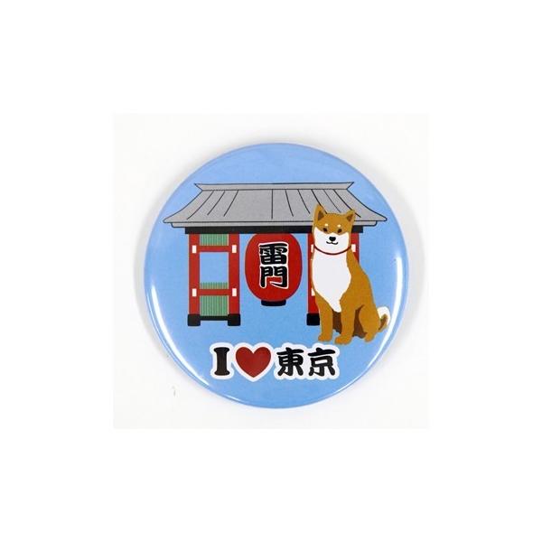 缶バッジ かみなりもんしばた 犬雑貨・犬グッズ・柴犬