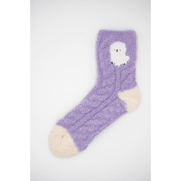 寒い時期の室内で冷える足元をポカポカに♪足裏には滑り止めも付いているので、一般の厚手靴下と違い歩きやすいです。こちらのビションマークはアップリケです。ビションフリーゼ・マルチーズ・ウエスティなどわんちゃん＆白犬大好きな方にぴったり♪Size...