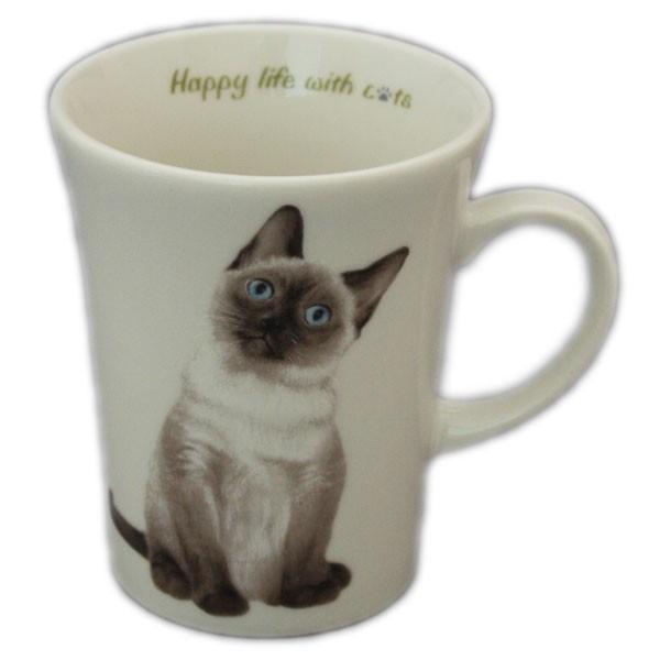 ☆スリム形状で手にしっくり持ちやすいマグカップ。毎日、大好きなねこちゃんマグでホッとするひと時をお過ごし下さい。☆自分使いでも♪　ねこちゃん大好きな方へのプレゼントでも♪☆箱入りなので贈り物にピッタリ。サイズ  口径8.2×高さ9.9cm容...