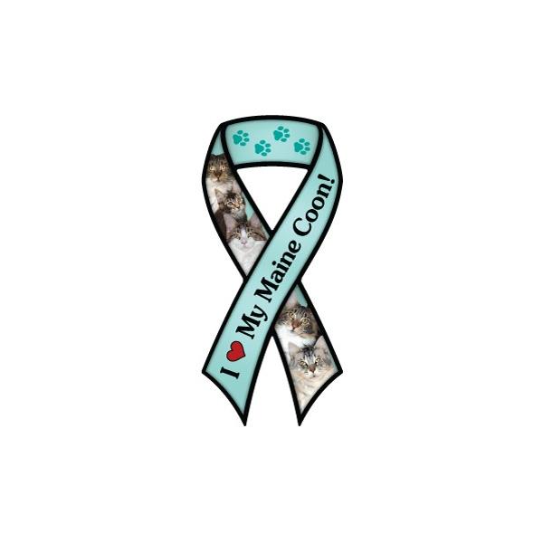 【メール便５枚までOK】リボン形のCatブリードマグネット♪車や冷蔵庫には貼ってください。Size　10.5×23cm素材　塩化ビニール