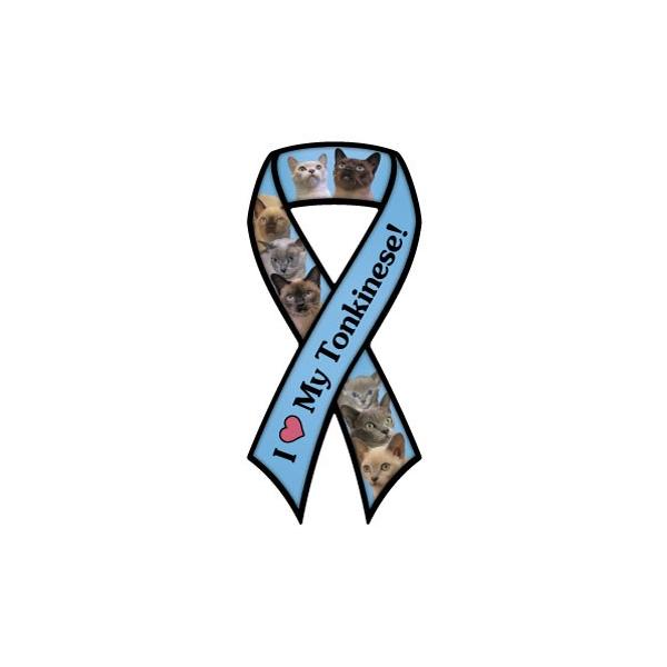 【メール便５枚までOK】リボン形のCatブリードマグネット♪車や冷蔵庫には貼ってください。Size　10.5×23cm素材　塩化ビニール