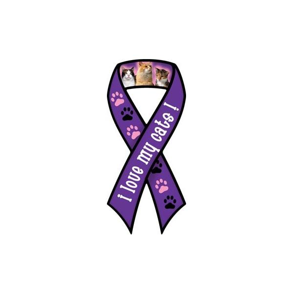 【メール便５枚までOK】リボン形のCatブリードマグネット♪車や冷蔵庫には貼ってください。Size　10.5×23cm素材　塩化ビニール