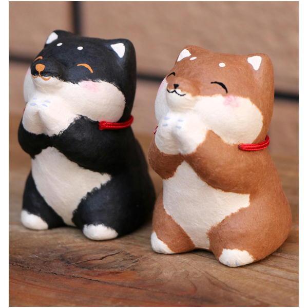 ちぎり和紙 柴犬おねだりわん！ 柴犬/黒柴/シバ 置物 オブジェ