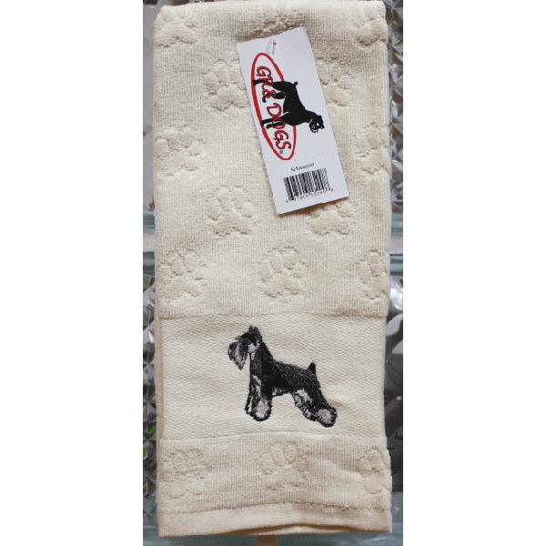 在庫限り シュナウザー刺繍タオル 犬雑貨・犬グッズ・輸入雑貨 : 犬