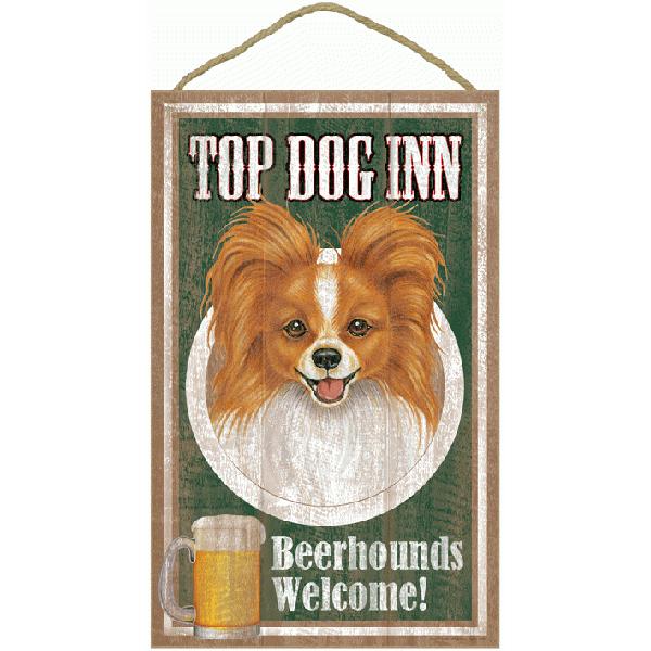 在庫限り ウェルカムボード ビッグサイズ パピヨン 輸入雑貨・犬雑貨