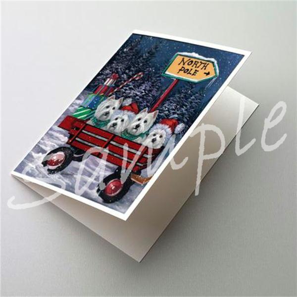 在庫限り クリスマスカード ウエスト・ハイランド・ホワイト・テリア/ウエスティ Christmas Red Wagon 輸入雑貨 犬雑貨 犬グッズ
