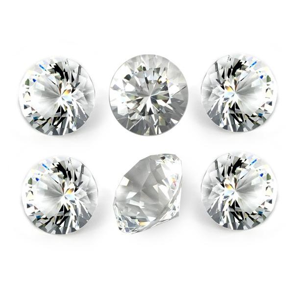 クリスタル ガラス ダイヤモンド 30mm 6個セット 水晶 透明 装飾