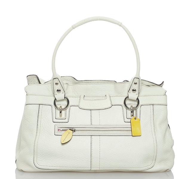 COACH ホワイトレザー バッグ COACH ショルダーバッグ ホワイト レザー