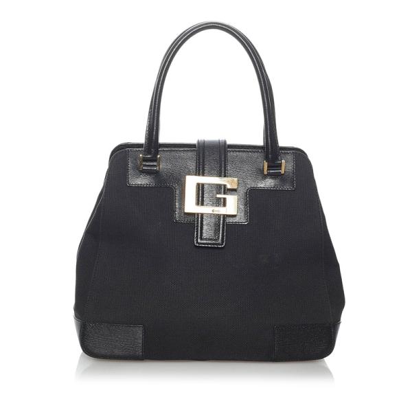 GUCCIブラック ハンドバッグ キャンバス レザー GUCCI グッチ 002 1113 ブラック キャンバス レザー