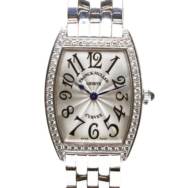 フランクミュラー トノーカーベックス ダイヤベゼル 腕時計 1752 QZ DP クオーツ シルバー文字盤 ステンレススチール【中古】
