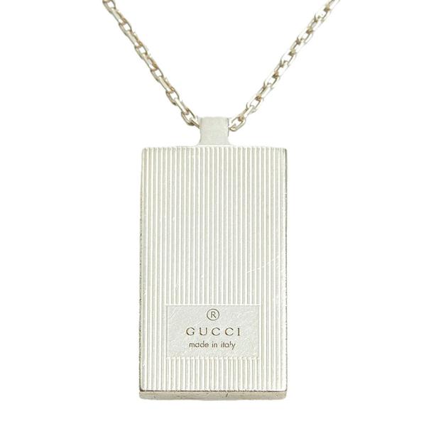 GUCCI（グッチ） ロゴ プレート ネックレス シルバー メタル