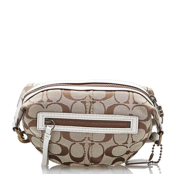 美品　COACH シグネチャー ショルダーバッグ　アイボリー　ベージュ ginzaparis2_1-0069130