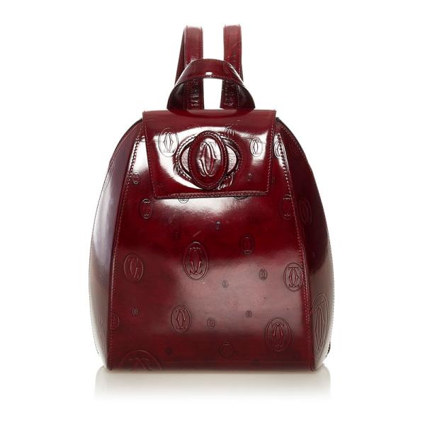 【Cartier】リュック　ハッピーバースデー　エナメルレザー　ボルドー Cartier（カルティエ） ハッピーバースデー リュック デイパック