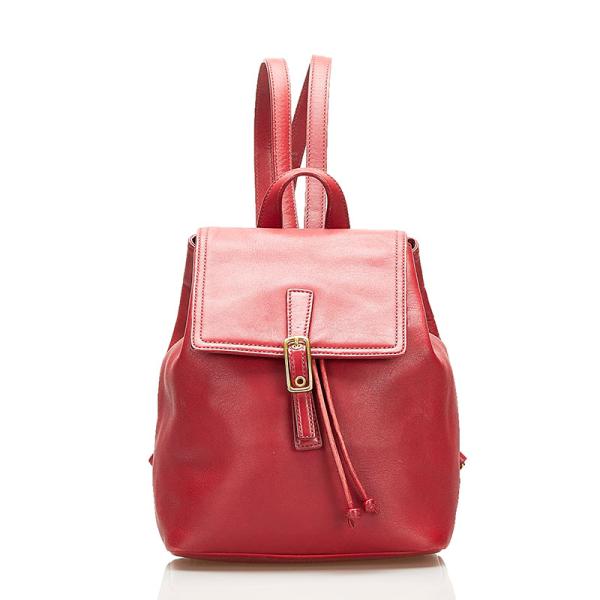 美品⭐COACH レザーリュック COACH（コーチ） リュック デイパック 9858 レッド レザー レディース