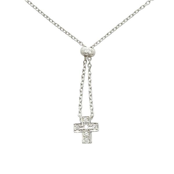 K18WG ホワイトゴールド ネックレス ダイヤ 0.07ct 【1-0082383