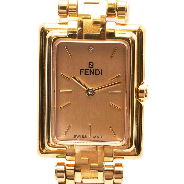 FENDI フェンディ 1Pダイヤ 腕時計 730L クオーツ ゴールド文字 FENDI フェンディ 1Pダイヤ 腕時計 730L クオーツ ゴールド文字