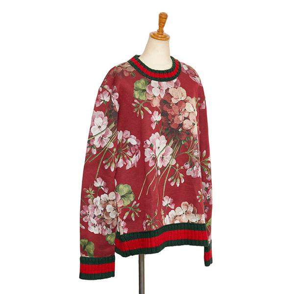 美品 グッチ ブルームス 花 フラワー シェリーライン スウェット サイズ：XXL レーヨン メンズ GUCCI 【1-0086084】 GUCCI（グッチ） ブルームス 花 フラワー シェリーライン スウェット