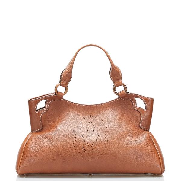 美品　Cartier カルティエ マルチェロ トートバッグ ブラウンレザー A4 Cartier（カルティエ） マルチェロドゥ SM ハンドバッグ トートバッグ