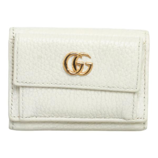 GUCCI 折り財布 コンパクトウォレット ゴールドロゴ マーモント GG GUCCI グッチ プチ GGマーモント 三つ折り財布 コンパクトウォレット
