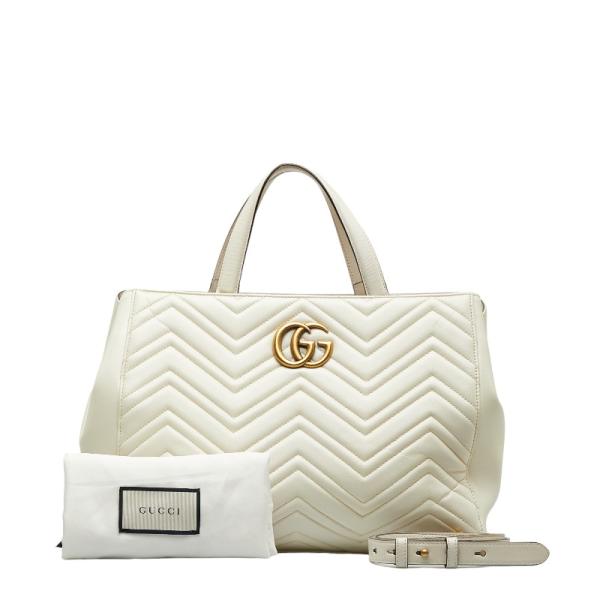 極美品　GUCCI ハンドバッグ ホワイト ショルダーバック 内側リペア済み 極美品 GUCCI ハンドバッグ ホワイト ショルダーバック 内側