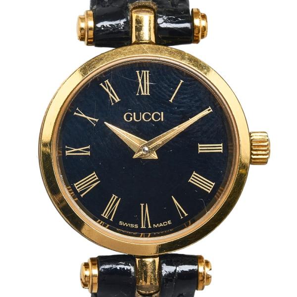 GUCCI グッチ ヴィンテージ9000L 文字盤ブラック レア 人気 GUCCI グッチ 9000L 腕時計 ウォッチ クォーツ デイト 11Pダイヤ