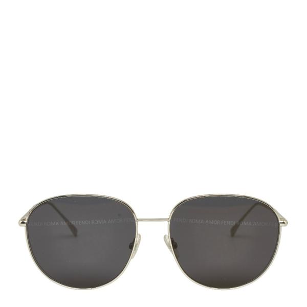 FENDI フェンディ サングラス チタン シルバー×ブラック FENDI FENDIフェンディ サングラス ズッカ柄 シルバー パープル